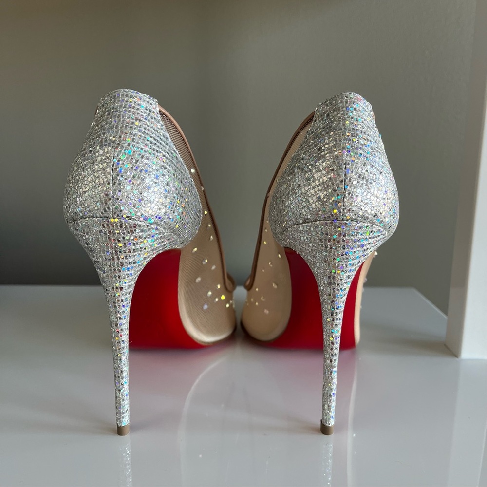 Christian Louboutin Follies Strass Pointed Toe Pump NWOT nerver worn Bridal Glam - Picture 7 of 13